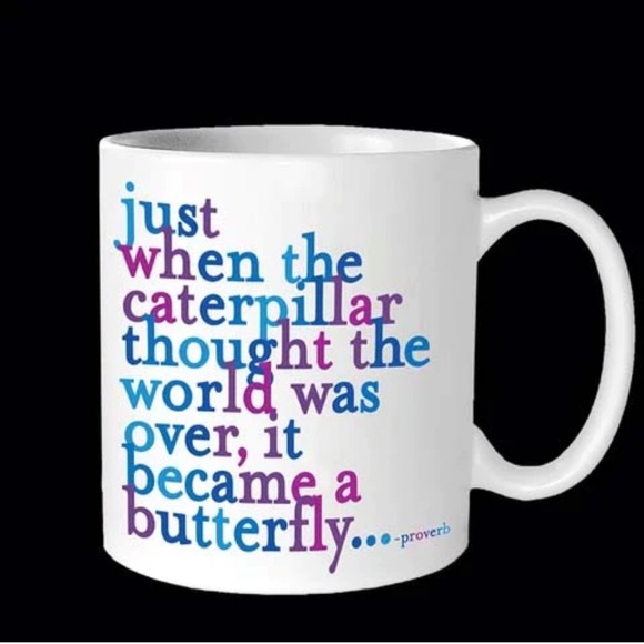 quotable mugs Dining Quotable Mugs Caterpillar Butterfly Quote Mug